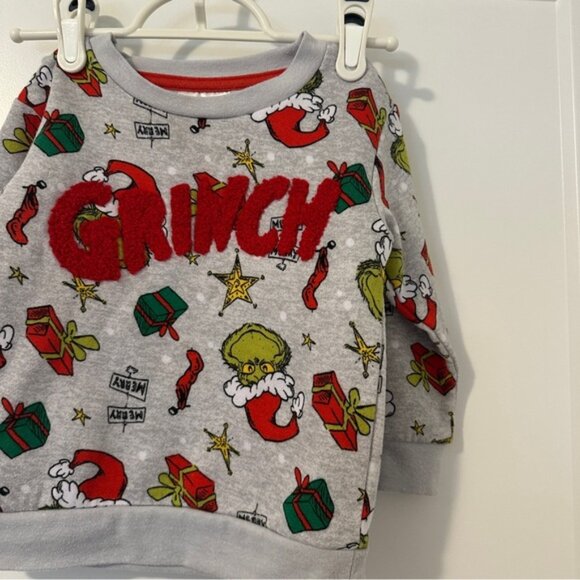 The Grinch Grey Festive Pullover Crewneck Size 2T Toddler - Picture 5 of 8